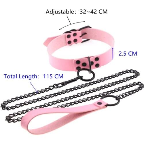 Adult Game Sex Toys of Pu Leather Adjustable Bandage Slave Necklace Bdsm Choker for Slut Fetish Sexo Restraint Collar Sexual Gay