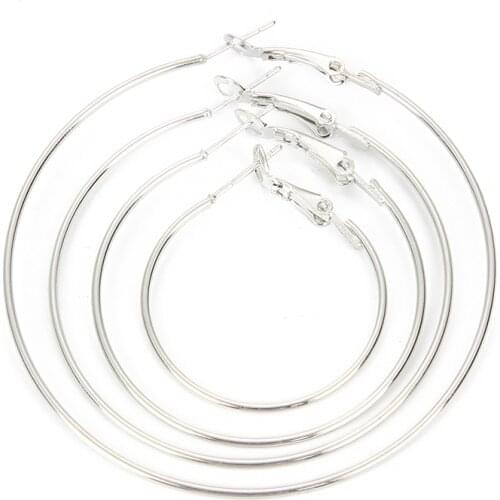 20pcs 30/40/50/60mm White K Ear Rings For Jewelry Making DIY Alloy Earrings Hoop Ear Ring Women Accessories Finding Handmade