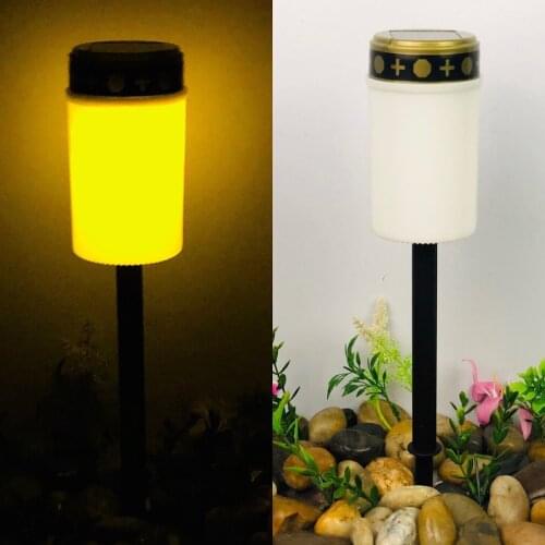 2pcs Solar Powered LED Outdoor Candle Creative Tomb Lantern Outdoor Lamp Festival Party Decoration Garden Decoration Light