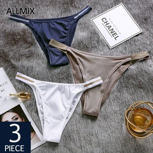 ALLMIX 3Pcs/lot Sexy Womens Cotton Panties Set Underwear Seamless Belt Briefs Low Waist Female Soft Tanga Comfort Lady Lingerie