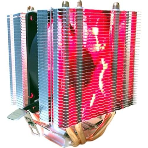 CPU Cooler Fan Cooling for AMD 1155 1366 General 6 Heat Pipe CPU Fan Temperature Control 3-Pin Single Wind Streamer Red