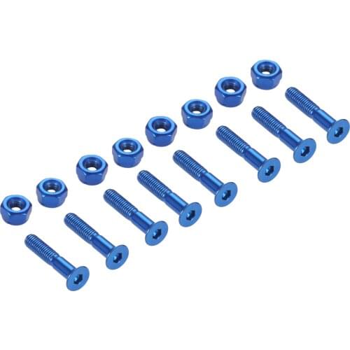 8pcs Carbon Steel Skateboard Truck Screws with Nuts Longboard Skate Board Bridge Replacement Hardware Set Nail Screw Bolts