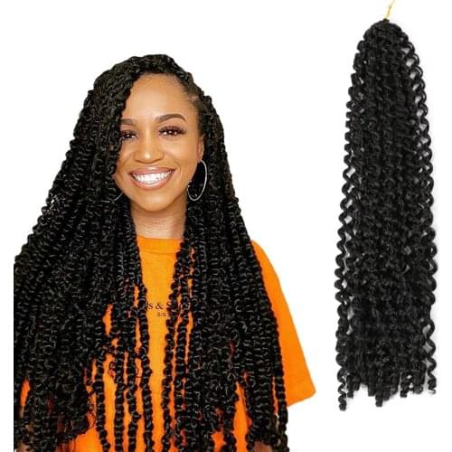 Natifah Braids Hair Extensions Passion Twist Crochet Hair 18 Inch 80g/Pack Bug Afro Twist Ombre Wholesale Crochet Synthetic Hair