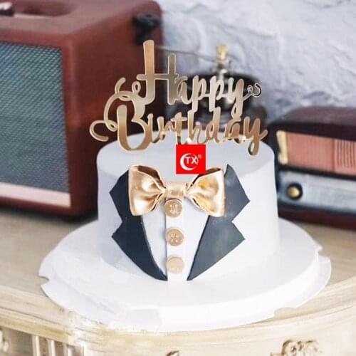 1Pcs 0-9Number Wedding Cake Topper Golden Acrylic Birthday Party Cake Topper Decoration for baby shower cake Dessert Decoration