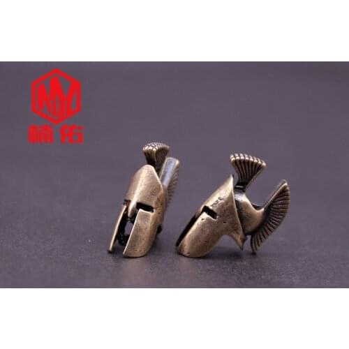 1PC EDC Paracord Beads Spartan Retro Brass Copper Oxide Umbrella Rope Cord Lanyard Pendants Knife Beads Keychain Accessories