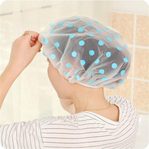 1pcs Practical Cartoon Shower Cap Women Hat for Baths and Saunas Lace with Elastic Band Spa Cap for Women and Children Protecti