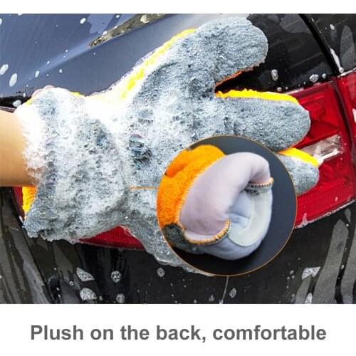 1 pc Car Wash Mitt Coral Fleece Wash Mitt Extra Large Size Microfiber Towel Lint Free Scratch Free