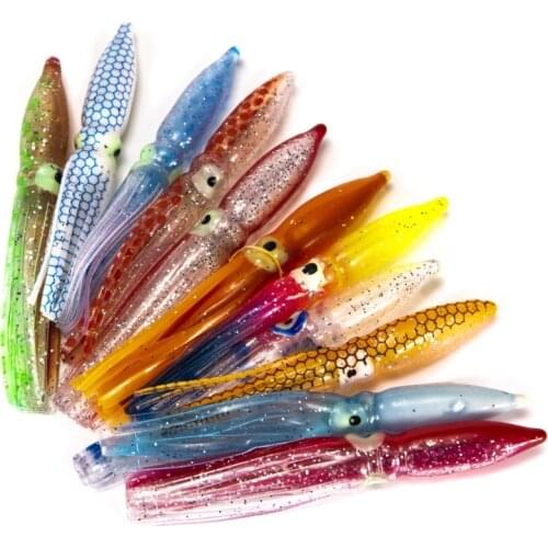 Quality 10PCS Fishing Soft Squid Lure Squid Jig Fishing Lures For Sea Fishing Wobbler Bait Artificial Bait Soft Lure