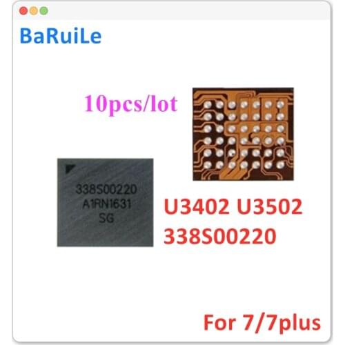 BaRuiLe 10pcs U3402 U3502 small Audio IC 338S00220 for iphone 7 7plus replacement Parts