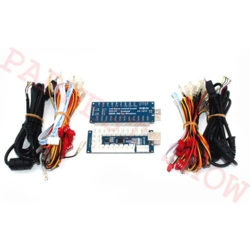 2 Player Arcade Machine 4 In 1 USB Port Encoder To XBOX 360 For Windows For PS3 Game & LED Push Buttons Raspberry Pi 1 2 3 Games