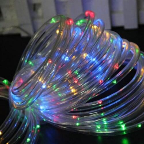 22M 200Leds Remote controlled Solar powered Christmas Tree Fairy Clear Tube Rope String Light Xmas Wedding Party Garden Decor