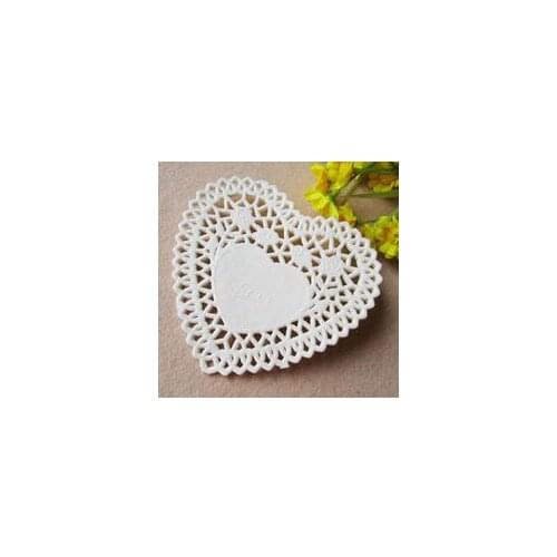250pcs/lot 4'' Heart Shape Paper Lace Doilies Placemat Craft Doyleys Wedding Christmas Tableware Decoration PD18