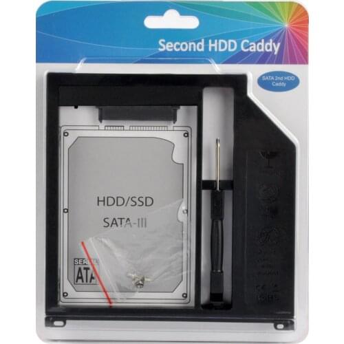 2nd HDD Caddy 9.5mm Hard Drive SATA Case with Screwdriver For Apple Laptop PC