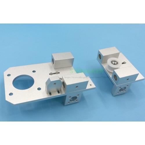 Silver Prusa I3 3D printer metal aluminum alloy X axis X-ENDIDLER + X-ENDMOTOR kit Reprap rework adjustable for TR8 lead screw