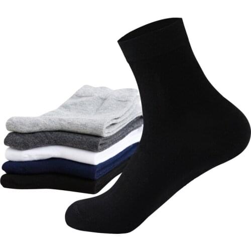 5pair=10pcs Men Cotton Socks Classic Business Calcetines Hombre Socks Men Casual Socks Large Sizes Off White Socks Dropshipping