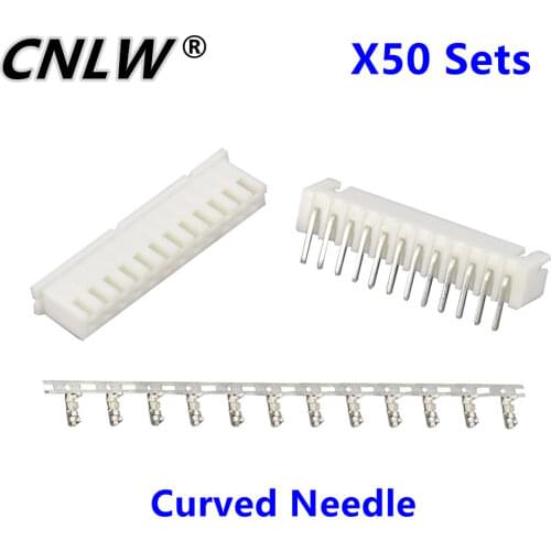 10 Sets/Kit XH2.54-12P 12 Pin Curved Needle Spacing 2.54mm Connectors Male and Female Plug + Terminals