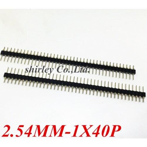 Free shipping 100pcs 1*40Pin 2.54mm Round male Pin Header 40P Gold-plated circular needle,Wholesale 1X40P