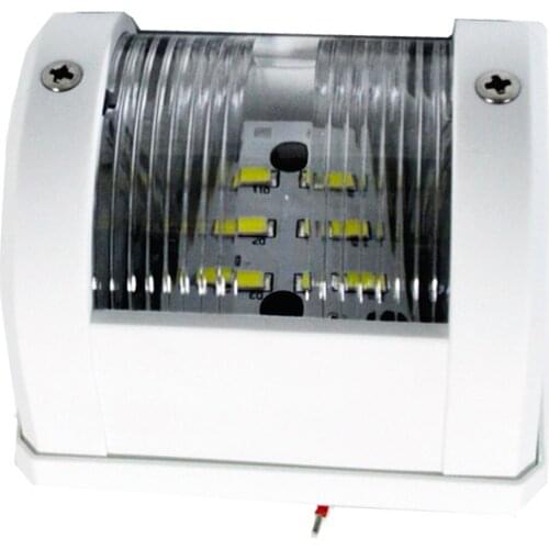 Side Mount LED White Stern Navigation Light Marine Sailing Signal Lamp 12V 2NM 42.5LM ABS Housing for Boats Up to 12meters