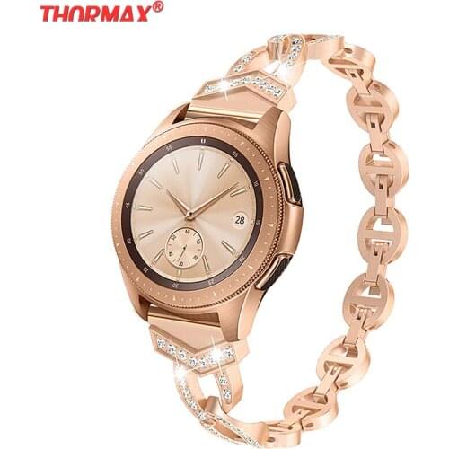 Women Diamond Bracelet for Samsung Galaxy Watch 46/42mm/Active Band for Samsung Gear S3 Quick Release Strap Metal Wrist Belt sam