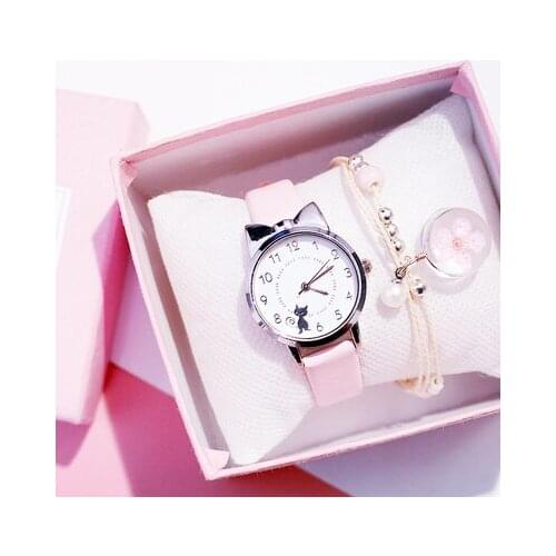 Ins Trend Candy Color Wrist Watch Korean Silicone Jelly Black Cat Quartz Wristwatch Watches Reloj Mujer Clock Gifts for Women