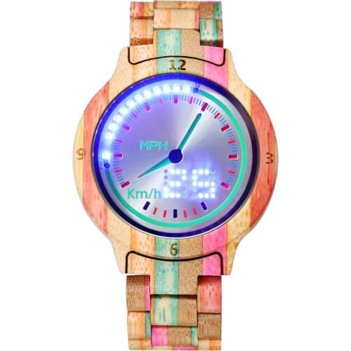 Wooden Men Watches 2021 Luxury Brand Touch Electronic Watch LED Digital Sports Wristwatch Male Wood Strap Relogio Masculino