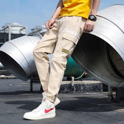 Ribbons Harem Joggers new Men Cargo Pants Streetwear 2021 Hip Hop Casual Pockets Track Pants Male Harajuku Fashion Trousers