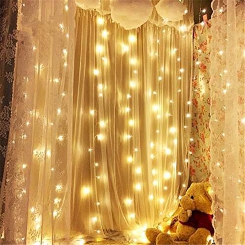 ECLH 3x3M Memory function Christmas LED Curtain Icicle String Light Indoor Drop LED Party Garden Stage Outdoor Decorative Light