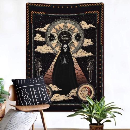 Europe and America Death Tapestry Wall Mount Mandala Tapestry Wall Cloth Psychedelic Yoga Rug Boho DecorationLG814-15