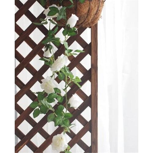Artificial Rose Ivy Vines With Green Leaves Silk Fake Rose Garland Hanging Basket Vine DIY Hanging Garland Flowers Wall Decor