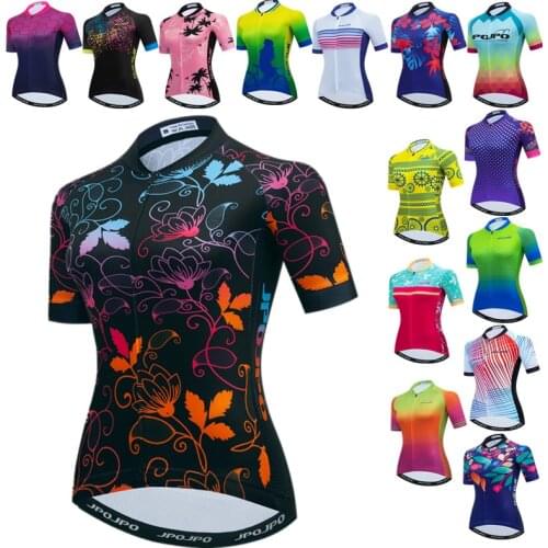 JPOJPO Pro Cycling Jersey Women Mountain Bike Jersey Summer Short Sleeve Cycling Shirt Racing Sport Bicycle Jersey Cycling Wear