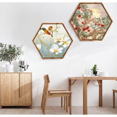 Hexagon Zen buddist painting traditional wall pictures for living room wall art canvas garden decoration back to the future