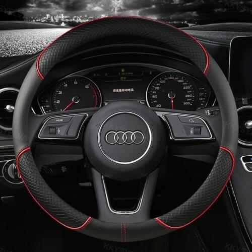 Leather Sport Car Steering Wheel Cover Non-slip for Audi A1 8X A2 A3 A4 A5 A6 Avant Auto Accessories