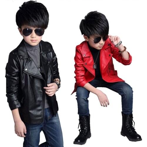 Jacket Spring Autumn Fashion Kids Leather Jacket boys PU Jacket Children Leather Outwear For boys Baby boy Jackets and Coats