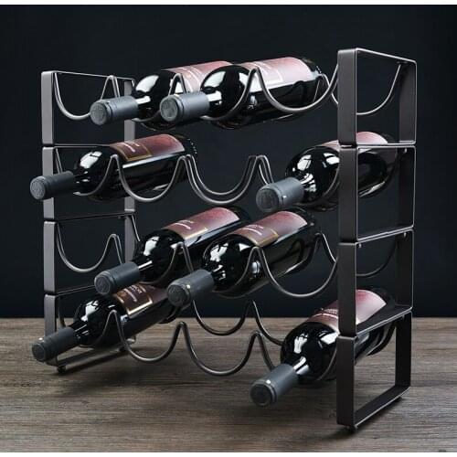 Metal Four Tier Iron Wine Rack Wine Holder Assemble Iron Wine Rack Wine Iron Frame
