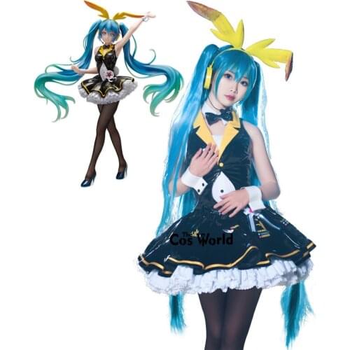 Vocaloid Miku Bunny Girl Dress Uniform Outfit Anime Cosplay Costumes