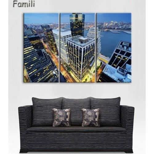 Fashion HD Printed New York City Canvas Painting Childrens Room Home Decor Paintings 3 Panel Frameless Wall Art Paintings