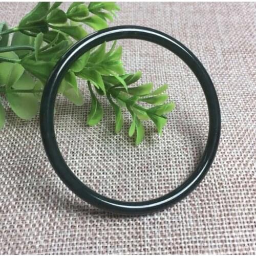 Natural Black Jade Bangle Bracelet Fashion Women MenCharm Jewellery Accessories Hand-Carved Round Bangle for Friend