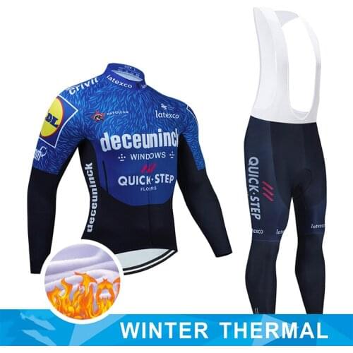 2022 New i2022 Team QUICK STEP Cycling Jersey 20D Gel Set MTB Winter Thermal Fleece Bicycle Clothing Ropa Ciclismo Mens Cycling