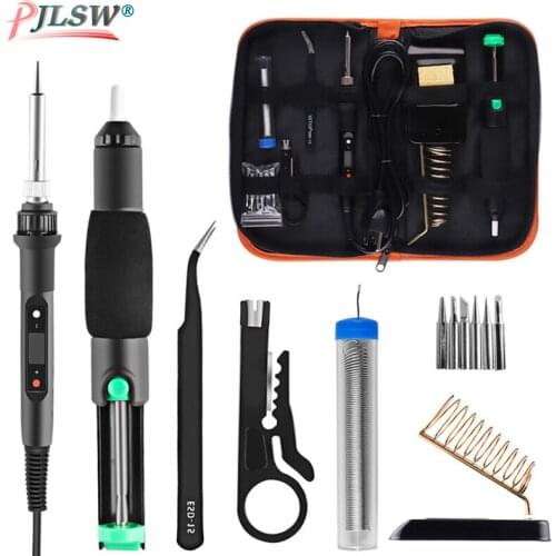 60W 80W 220V Soldering Iron Kit Electric Adjustable Temperature Soldering Iron With Soldering Iron Tips Stand Tools accessories