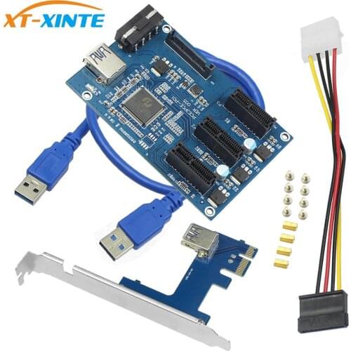 PCIe 1 to 3 PCI Express 1X Slots Riser Card Mini ITX to External 3 PCI-e Slot Adapter PCIe Port Multiplier Card Q21532