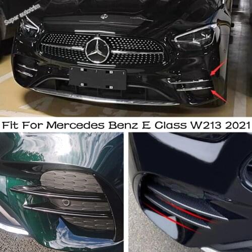 Front Fog Lamp Eyebrow Bumper Lid Eyelid Trims Black / Shiny / Carbon Fiber Exterior Fit For Mercedes Benz E Class W213 2021