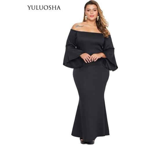 YULUOSHA Plus Size Bride Mother Dress Women Dress A-Line Vintage Dinner Dress Mother of The Bride Dress Vestido Azul Marino