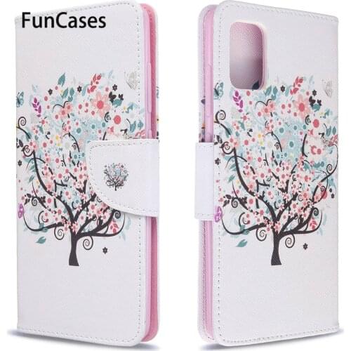 Half-Wrapped Cases For etui Samsung A51 Protector Cartoon Wallet Flip Case Etui sFor Samsung capa A51 Glitter Case amsung