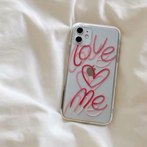 OEING Transparent Phone Case For iPhone 12 11 Pro Max mini 7 8 6 6SPlus XR X XS MAX SE2020 Colored Text Shockproof Case Cover