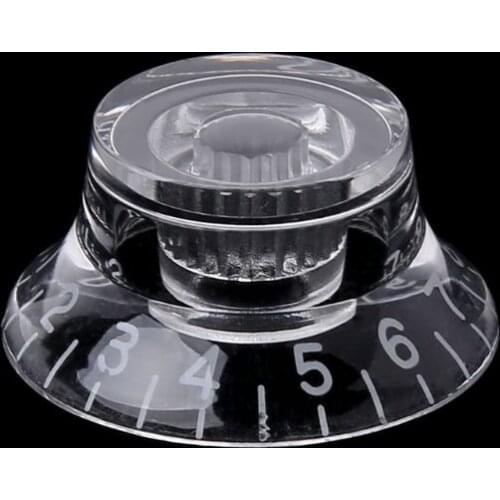 1pc Knob Button Bell Shape Guitar Tone Volume Control For LP Guitar Parts Transparent White