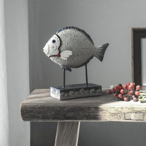 Nordic resin fish decoration desktop ornaments home living room study bedroom home decoration office figurines crafts gifts