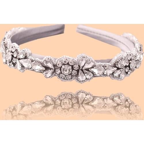 ZMS235-FG Luxury Wedding Rhinestone Hair Accessories Bridal Tiara Headpieces Silver Diamond Headband Baroque Headband For hair