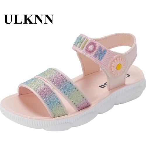 ULKNN Girls' Sports Sandals 2021 New Fashion Children Princess Girl Student Baby Childrens Shoes Summer Sandals Size 27-37