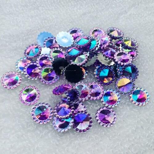 12mm Glitter Rhinestones Crystal AB FlatBack satellite shape Strass for Garment Rhinestone Art Stone /80pcs -B116