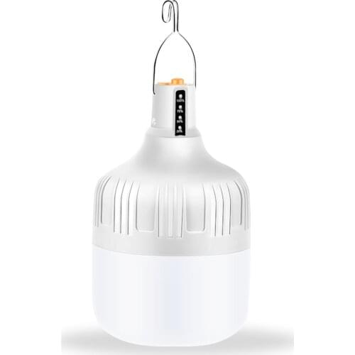 LED bulb energy-saving lamp E27 outdoor camping Portable light 18650 battery long Durable life